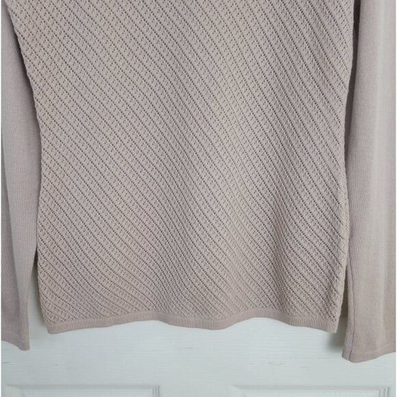 LAFAYETTE 148 Size Large L Pink 100% Merino Wool Eyelet Knit Pullover Sweater - Picture 3 of 12